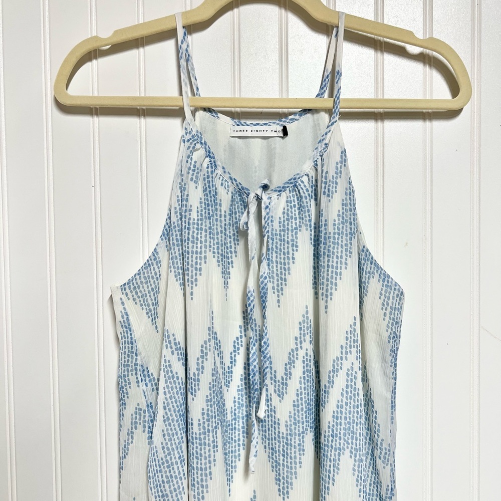 Three Eighty Two Rylan Zig Zag White Blue Dress S… - image 4